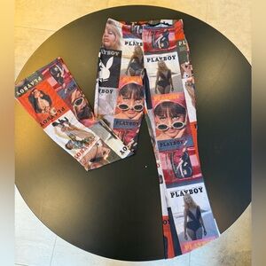 Playboy‎ x PacSun Mesh Sheer Pants XS Y2K Retro Magazine Print Vintage Style